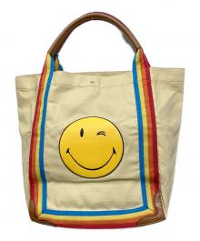 ANYA HINDMARCH（アニヤ・ハインドマーチ）の古着「PONT WINK CANVAS TOTE BAG」｜ベージュ