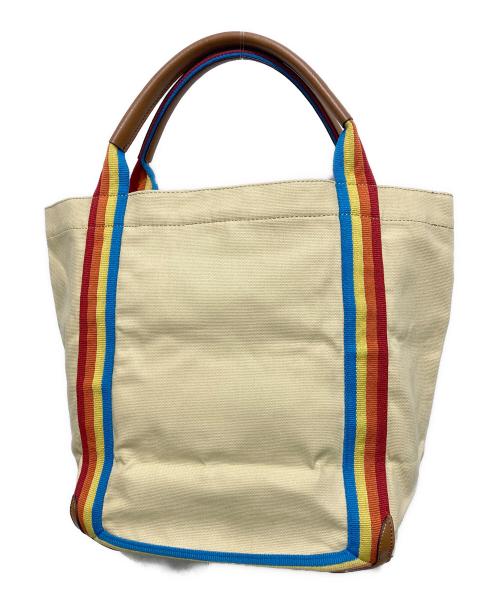 ANYA HINDMARCH（アニヤ・ハインドマーチ）ANYA HINDMARCH (アニヤ・ハインドマーチ) PONT WINK CANVAS TOTE BAG ベージュの古着・服飾アイテム