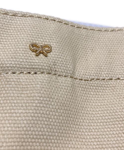 ANYA HINDMARCH（アニヤ・ハインドマーチ）ANYA HINDMARCH (アニヤ・ハインドマーチ) PONT WINK CANVAS TOTE BAG ベージュの古着・服飾アイテム