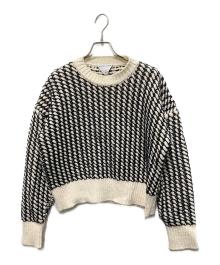 BOTTEGA VENETA（ボッテガベネタ）の古着「Textured Knit Sweater ニット」｜ベージュ×ブラック