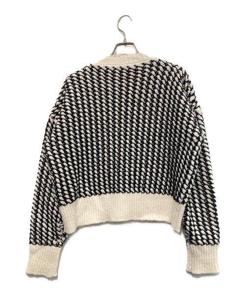 BOTTEGA VENETA（ボッテガベネタ）BOTTEGA VENETA (ボッテガベネタ) Textured Knit Sweater ニット ベージュ×ブラック サイズ:Lの古着・服飾アイテム