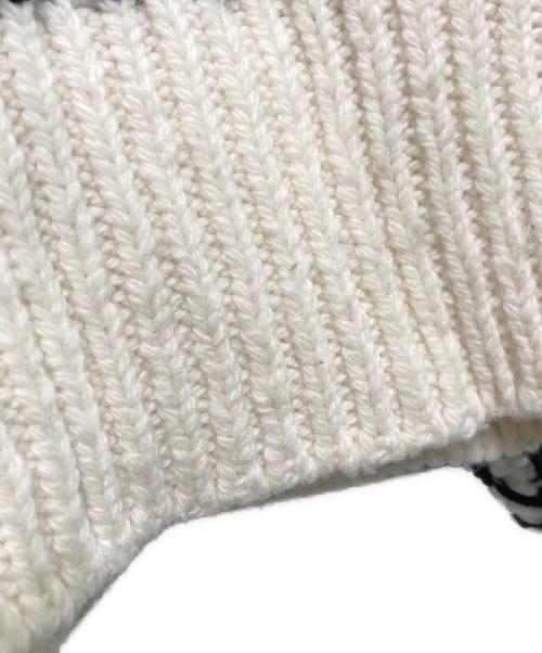 BOTTEGA VENETA（ボッテガベネタ）BOTTEGA VENETA (ボッテガベネタ) Textured Knit Sweater ニット ベージュ×ブラック サイズ:Lの古着・服飾アイテム