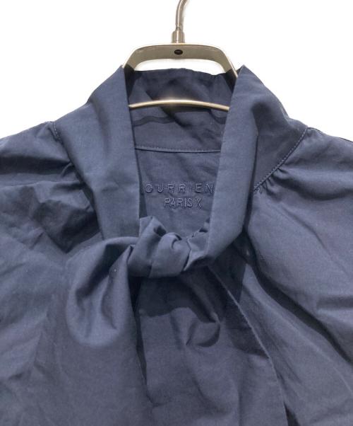 BOURRIENNE（ブリエンヌ）BOURRIENNE (ブリエンヌ) MERVEILLEUSEコットンタイブラウス ネイビー サイズ:34の古着・服飾アイテム