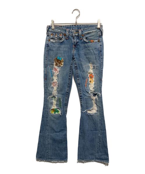 TRUE RELIGION（トゥルー レリジョン）TRUE RELIGION (トゥルー レリジョン) デニムフレアパンツ スカイブルー サイズ:27の古着・服飾アイテム