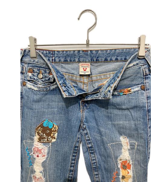 TRUE RELIGION（トゥルー レリジョン）TRUE RELIGION (トゥルー レリジョン) デニムフレアパンツ スカイブルー サイズ:27の古着・服飾アイテム