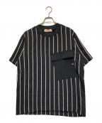 CULLNIクルニ）の古着「ストライプTシャツ」｜ブラック