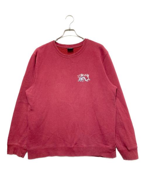 stussy（ステューシー）stussy (ステューシー) ドラゴンプリントスウェット レッド サイズ:Mの古着・服飾アイテム