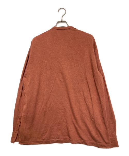 AURALEE（オーラリー）AURALEE (オーラリー) ストレッチ リネン ジャージーヘンリーネックカットソー ブラウン サイズ:3の古着・服飾アイテム