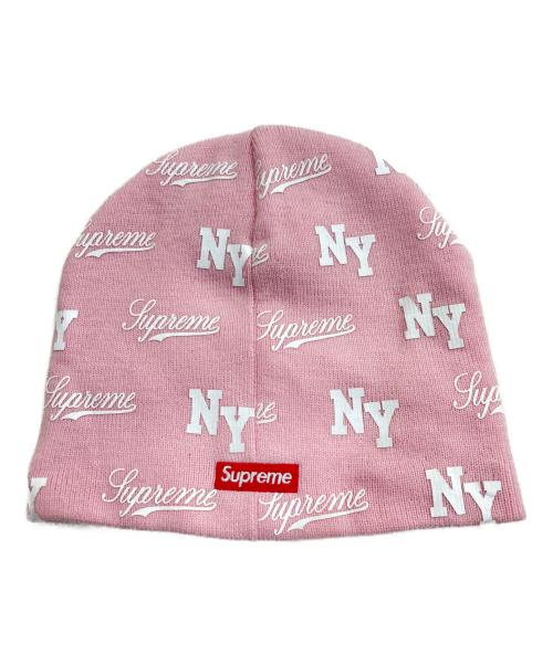 SUPREME（シュプリーム）Supreme (シュプリーム) New Era (ニューエラ) Monogram Beanie ピンクの古着・服飾アイテム
