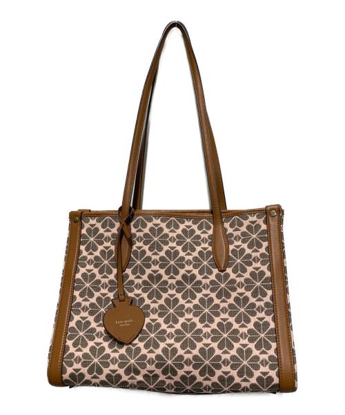 Kate Spade（ケイトスペード）Kate Spade (ケイトスペード) ジャガードスペードフラワーミディアムトート ピンクの古着・服飾アイテム
