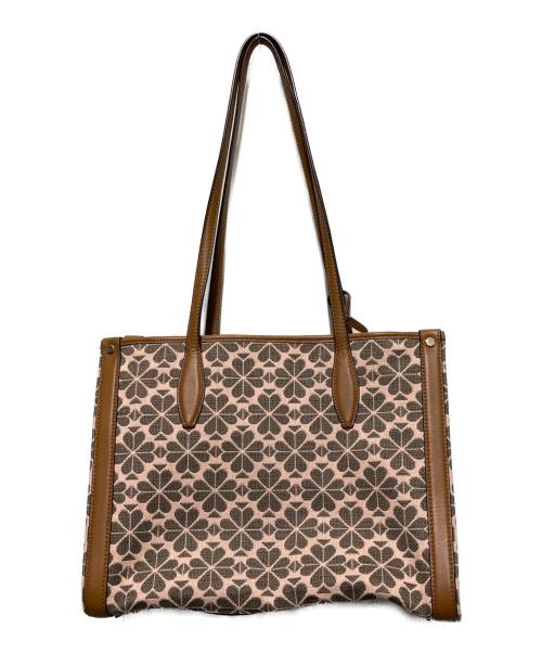 Kate Spade（ケイトスペード）Kate Spade (ケイトスペード) ジャガードスペードフラワーミディアムトート ピンクの古着・服飾アイテム