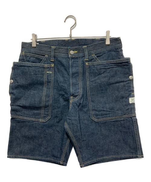 SASSAFRAS（ササフラス）SASSAFRAS (ササフラス) デニムハーフパンツ インディゴ サイズ:Lの古着・服飾アイテム