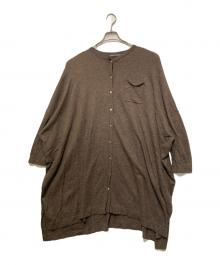 mizuiro-ind（ミズイロインド）の古着「スタンドカラーニットシャツワンピース」｜ブラウン