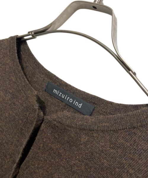 mizuiro-ind（ミズイロインド）mizuiro-ind (ミズイロインド) スタンドカラーニットシャツワンピース ブラウン サイズ:FREEの古着・服飾アイテム