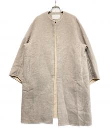BALLSEY（ボールジィ）の古着「ウールカシミヤダブルフェイス ノーカラーコート」｜ブラウン