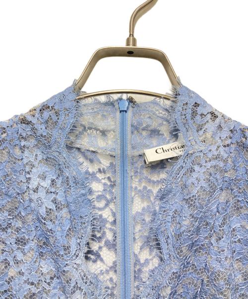 Christian Dior（クリスチャン ディオール）Christian Dior (クリスチャン ディオール) レースワンピース ブルー サイズ:Sの古着・服飾アイテム