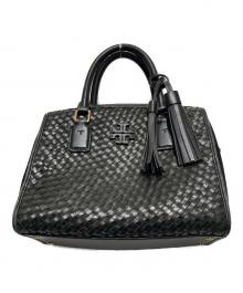 TORY BURCH（トリーバーチ）の古着「編み込み2WAYバッグ」｜ブラック