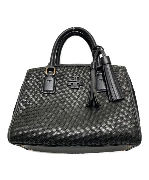 TORY BURCH（トリーバーチ）TORY BURCH (トリーバーチ) 編み込み2WAYバッグ ブラックの古着・服飾アイテム
