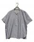MACKINTOSH PHILOSOPHY（マッキントッシュ フィロソフィー）の古着「バンドカラーリネンミックスシャツ」｜ブルー×ホワイト