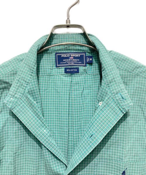 POLO SPORT（ポロスポーツ）POLO SPORT (ポロスポーツ) 90’S 半袖チェックシャツ グリーン サイズ:Mの古着・服飾アイテム