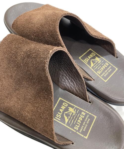ISLAND SLIPPER（アイランドスリッパ）ISLAND SLIPPER (アイランドスリッパ) スエード シャワーサンダル ブラウン サイズ:10の古着・服飾アイテム