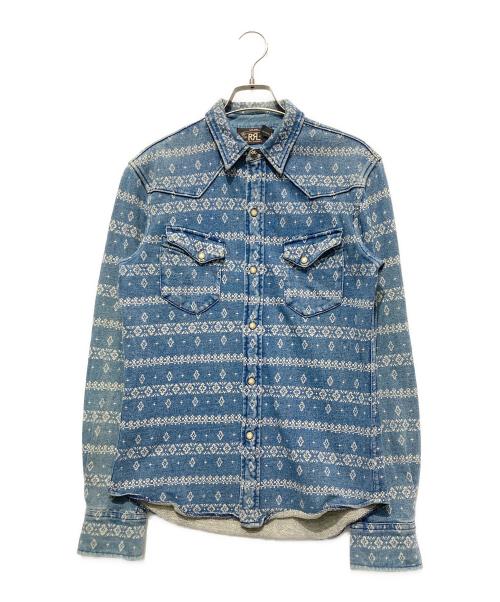 RRL（ダブルアールエル）RRL (ダブルアールエル) BANDANA  CALIO WESTERN SHIRT ブルー サイズ:XSの古着・服飾アイテム