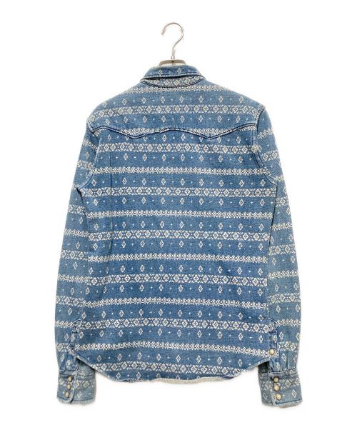 RRL（ダブルアールエル）RRL (ダブルアールエル) BANDANA  CALIO WESTERN SHIRT ブルー サイズ:XSの古着・服飾アイテム