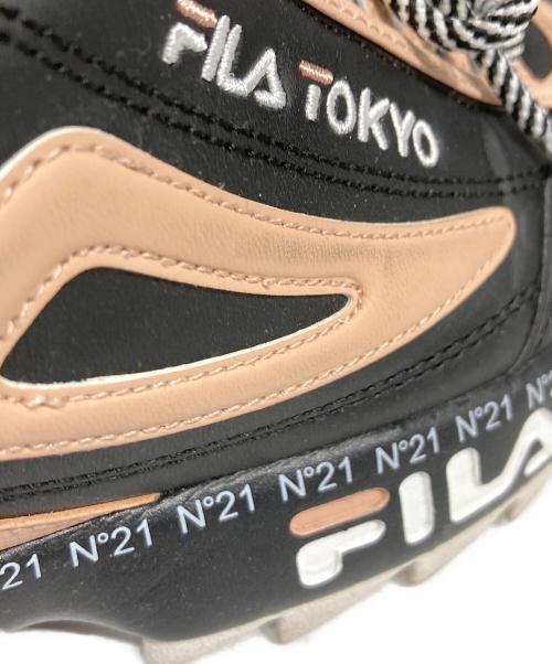 FILA（フィラ）FILA (フィラ) N°21 (ヌメロヴェントゥーノ) ローカットスニーカー ブラック×ピンク サイズ:25cmの古着・服飾アイテム