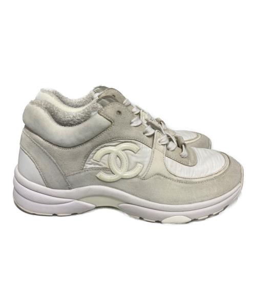 CHANEL（シャネル）CHANEL (シャネル) CC ココマークローカットスニーカー ホワイト サイズ:38の古着・服飾アイテム