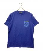 PRADAプラダ）の古着「21AW ラバーロゴ ナイロンポケット クルーネック半袖Tシャツカットソー」｜ネイビー