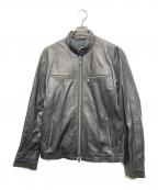 BURBERRY BLACK LABELバーバリーブラックレーベル）の古着「シングルライダースジャケット」｜ブラック