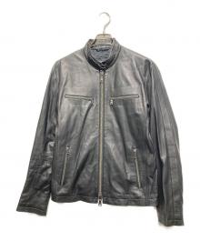 BURBERRY BLACK LABEL（バーバリーブラックレーベル）の古着「シングルライダースジャケット」｜ブラック