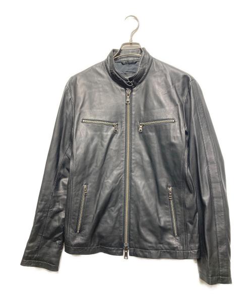 BURBERRY BLACK LABEL（バーバリーブラックレーベル）BURBERRY BLACK LABEL (バーバリーブラックレーベル) シングルライダースジャケット ブラック サイズ:Lの古着・服飾アイテム