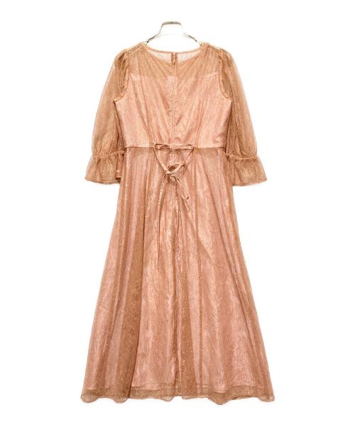 AIMER（エメ）AIMER (エメ) グリッターレースフィット&フレアドレス ピンク サイズ:Mの古着・服飾アイテム
