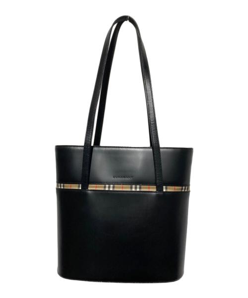 BURBERRY（バーバリー）BURBERRY (バーバリー) バケツ型ノヴァチェックショルダーバッグ ブラックの古着・服飾アイテム