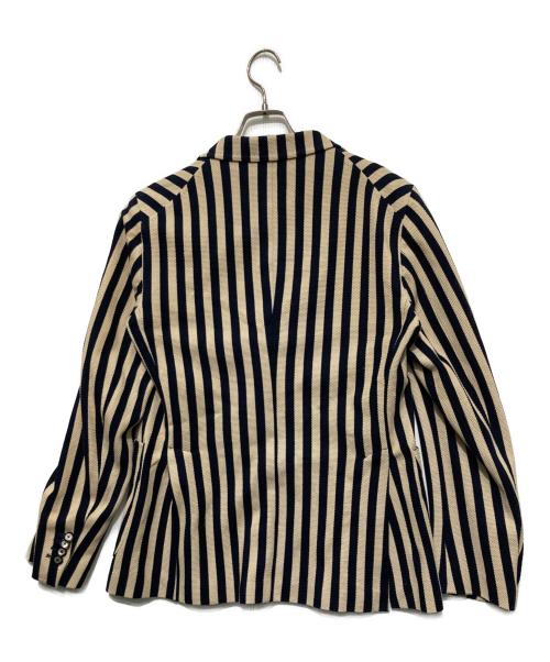 TAGLIATORE（タリアトーレ）TAGLIATORE (タリアトーレ) MONTECARLO ストライプ6Bダブルジャケット ベージュ×ネイビー サイズ:46の古着・服飾アイテム