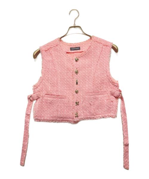 MAISON SPECIAL（メゾンスペシャル）MAISON SPECIAL (メゾンスペシャル) ツイードフリンジベスト ピンク サイズ:FREEの古着・服飾アイテム