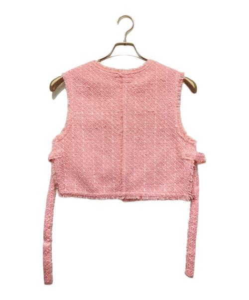 MAISON SPECIAL（メゾンスペシャル）MAISON SPECIAL (メゾンスペシャル) ツイードフリンジベスト ピンク サイズ:FREEの古着・服飾アイテム