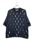 MAISON SPECIALメゾンスペシャル）の古着「プライムオーバースラッシュニットTシャツ」｜ブラック