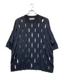 MAISON SPECIAL（メゾンスペシャル）の古着「プライムオーバースラッシュニットTシャツ」｜ブラック