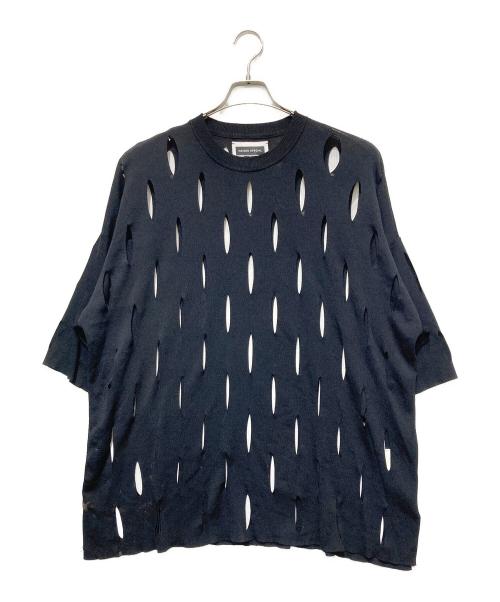 MAISON SPECIAL（メゾンスペシャル）MAISON SPECIAL (メゾンスペシャル) プライムオーバースラッシュニットTシャツ ブラック サイズ:1の古着・服飾アイテム