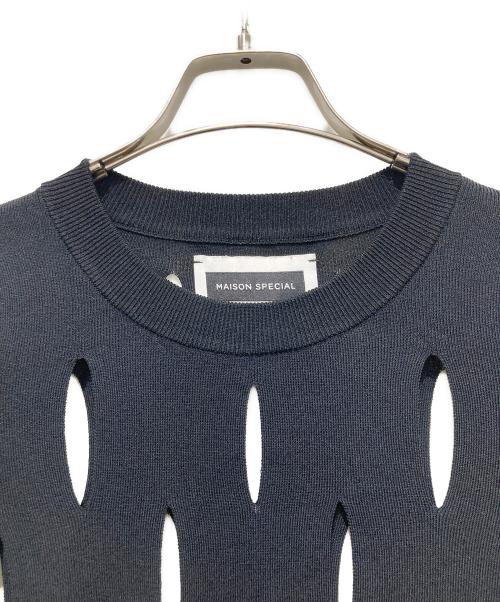MAISON SPECIAL（メゾンスペシャル）MAISON SPECIAL (メゾンスペシャル) プライムオーバースラッシュニットTシャツ ブラック サイズ:1の古着・服飾アイテム