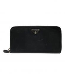 PRADA（プラダ）の古着「テスートナイロンラウンドジップ長財布」｜ブラック