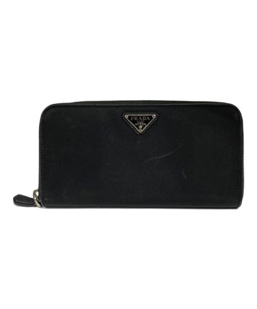 PRADA（プラダ）PRADA (プラダ) テスートナイロンラウンドジップ長財布 ブラックの古着・服飾アイテム