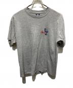 OLD STUSSYオールドステューシー）の古着「シャドーマンプリントTシャツ 紺タグ　90’S」｜グレー