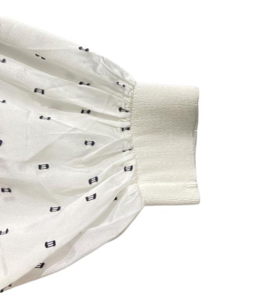 UNITED ARROWS（ユナイテッドアローズ）UNITED ARROWS (ユナイテッドアローズ) ハシゴ カットジャガードブラウス ホワイト サイズ:FREEの古着・服飾アイテム