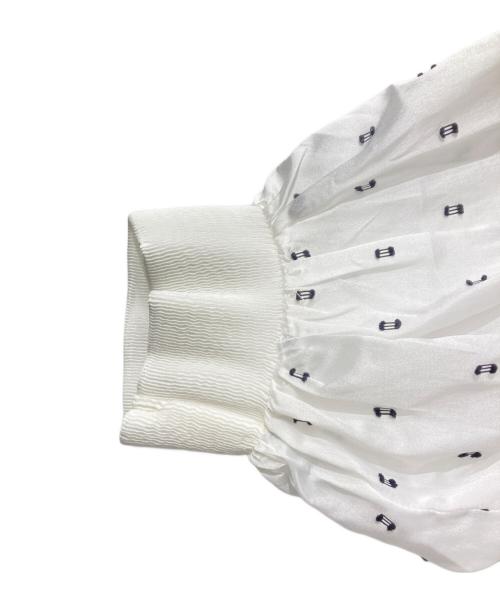 UNITED ARROWS（ユナイテッドアローズ）UNITED ARROWS (ユナイテッドアローズ) ハシゴ カットジャガードブラウス ホワイト サイズ:FREEの古着・服飾アイテム