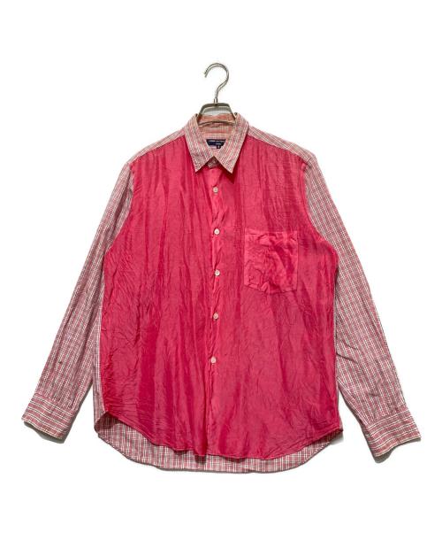 COMME des GARCONS HOMME（コムデギャルソン オム）COMME des GARCONS HOMME (コムデギャルソン オム) 切替チェックアセテートシャツ ピンク サイズ:Sの古着・服飾アイテム