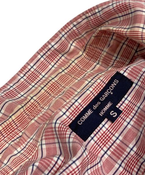 COMME des GARCONS HOMME（コムデギャルソン オム）COMME des GARCONS HOMME (コムデギャルソン オム) 切替チェックアセテートシャツ ピンク サイズ:Sの古着・服飾アイテム