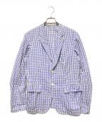 COMME des GARCONS HOMMEコムデギャルソン オム）の古着「チェックテーラードジャケット」｜ブルー×ホワイト